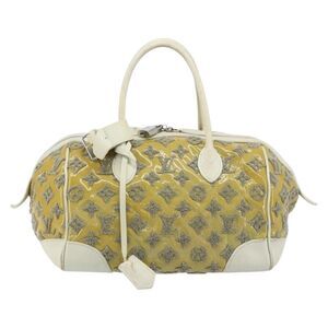 Louis Vuitton Round Speedy Bag Monogram Bouclettes Yellow Patent_Leather Handbag